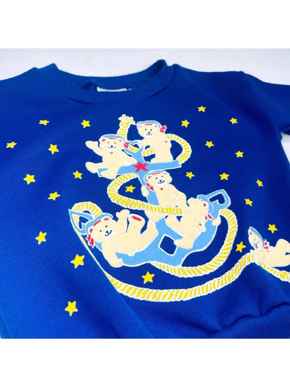 Vintage Nautical Sailor Teddy Bear Sweatshirt Pants Tracksuit Set Outfit 24m 2T